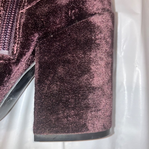 Kendall + Kylie Burgundy Plum Velour Ankle Boots - Picture 4 of 8